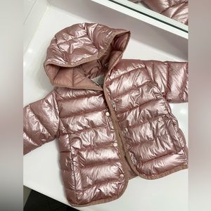 Pink zara winter jacket like new size 12-18m